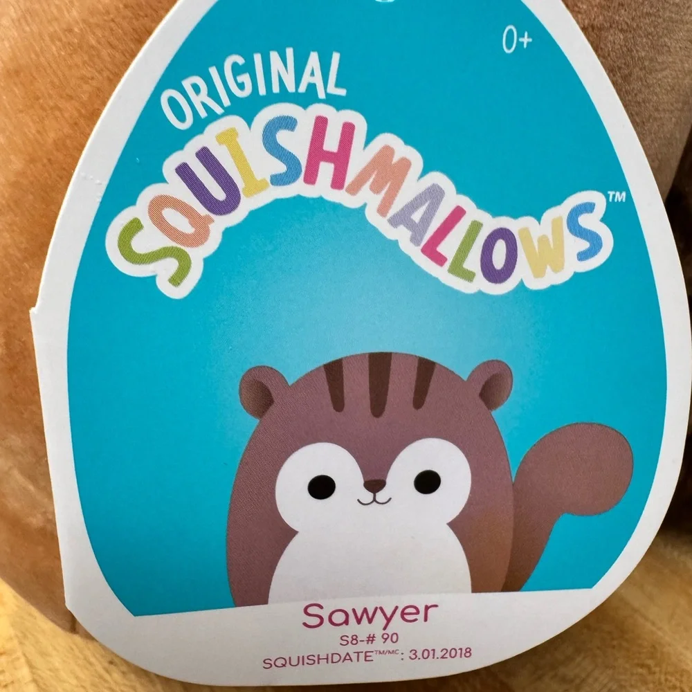 Squishmallows Sawyer the Squirrel 9” Plush Retired 2018 With Tag HTF Rare